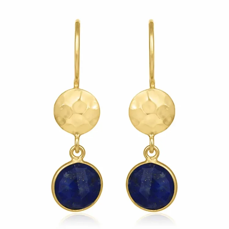 lange rond oorbellen in verguld zilver - Loom Stones