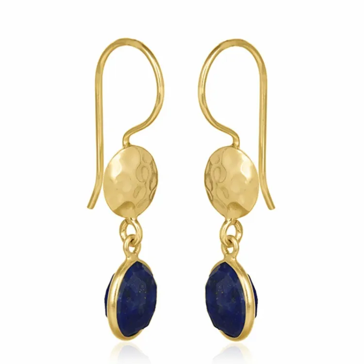 lange rond oorbellen in verguld zilver - Loom Stones