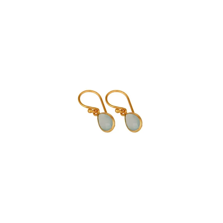 lange blauwe oorbellen in verguld sterlingzilver - Loom Stones