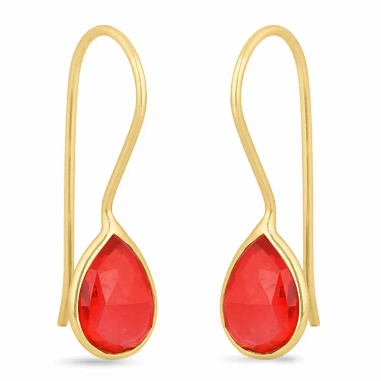 granaat oorbellen in verguld zilver - Loom Stones