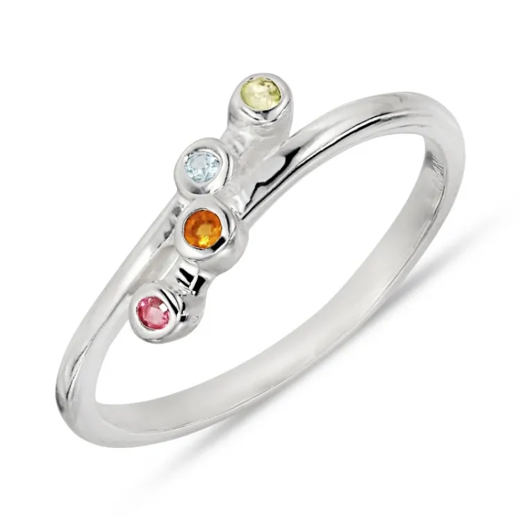 veelkleurig ring in zilver - Bubbly Twist