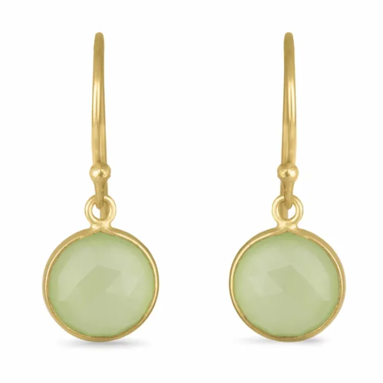 rond caledoniet oorbellen in verguld sterlingzilver - Loom Stones