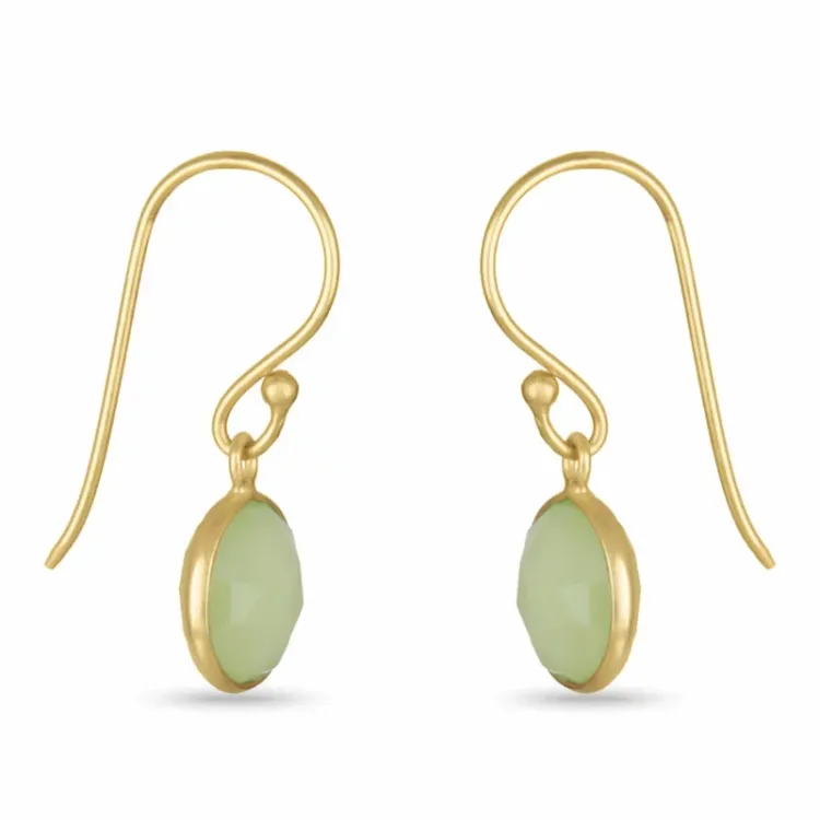 rond caledoniet oorbellen in verguld sterlingzilver - Loom Stones