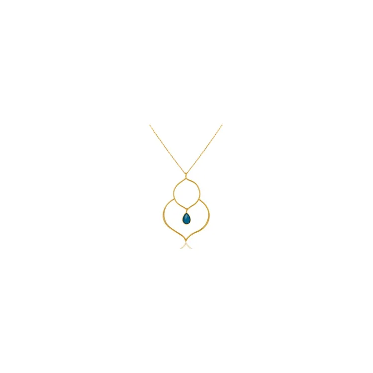 Groot ketting in verguld sterlingzilver met hanger in verguld sterlingzilver