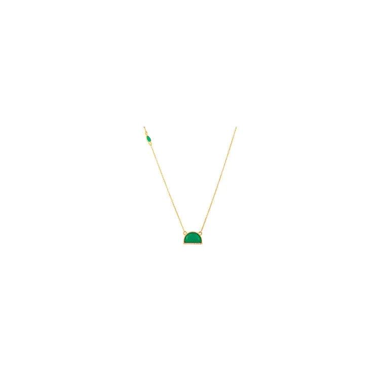 groen ketting in verguld sterlingzilver met hanger in verguld sterlingzilver