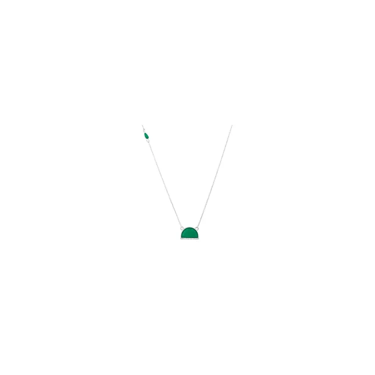 onyx ketting in zilver met hanger in zilver
