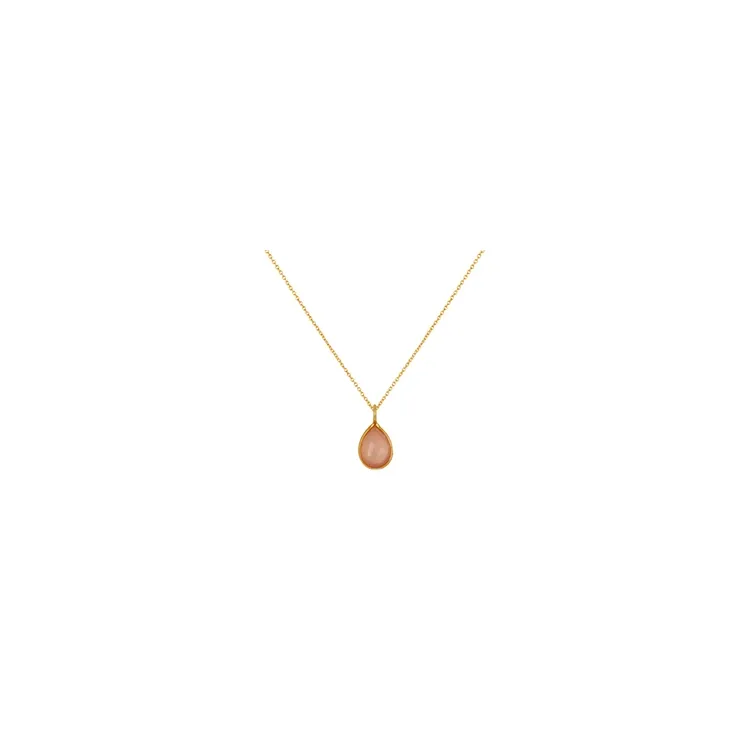druppel ketting in verguld sterlingzilver met hanger in verguld sterlingzilver