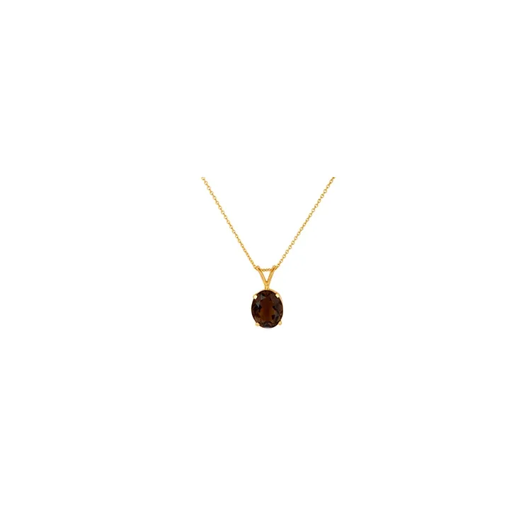 ovale kwarts ketting in verguld sterlingzilver met hanger in verguld sterlingzilver
