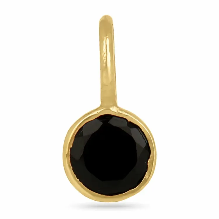 klein zwart onyx hanger in verguld sterlingzilver - Loom Stones