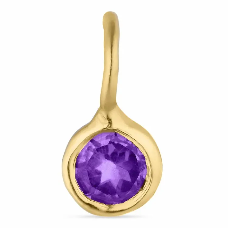 klein amethist hanger in verguld sterlingzilver - Loom Stones