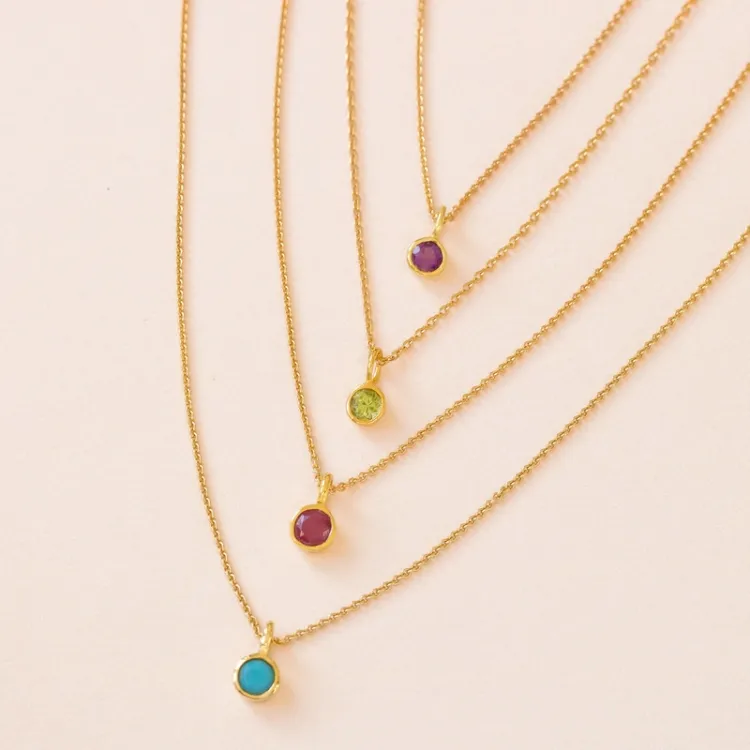 klein amethist hanger in verguld sterlingzilver - Loom Stones