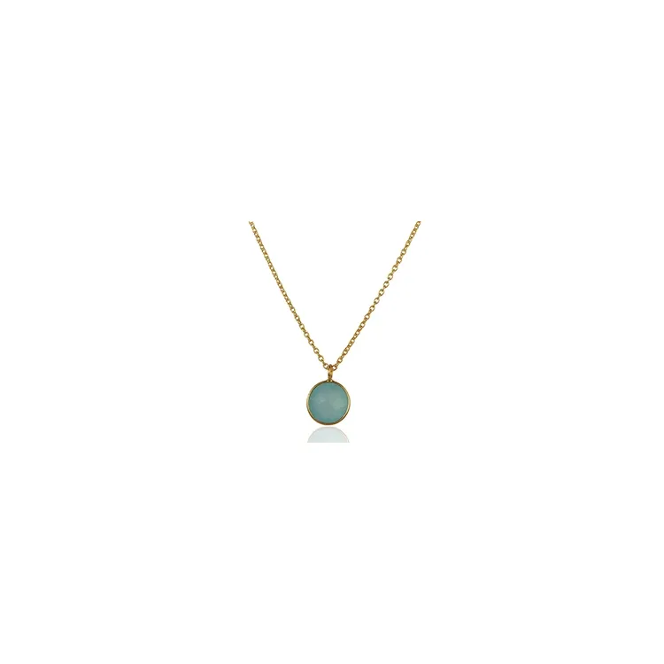 Rond ketting in verguld sterlingzilver met hanger in verguld sterlingzilver