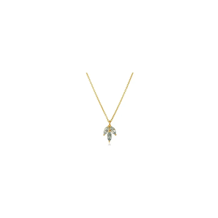 blad ketting in verguld sterlingzilver met hanger in verguld sterlingzilver