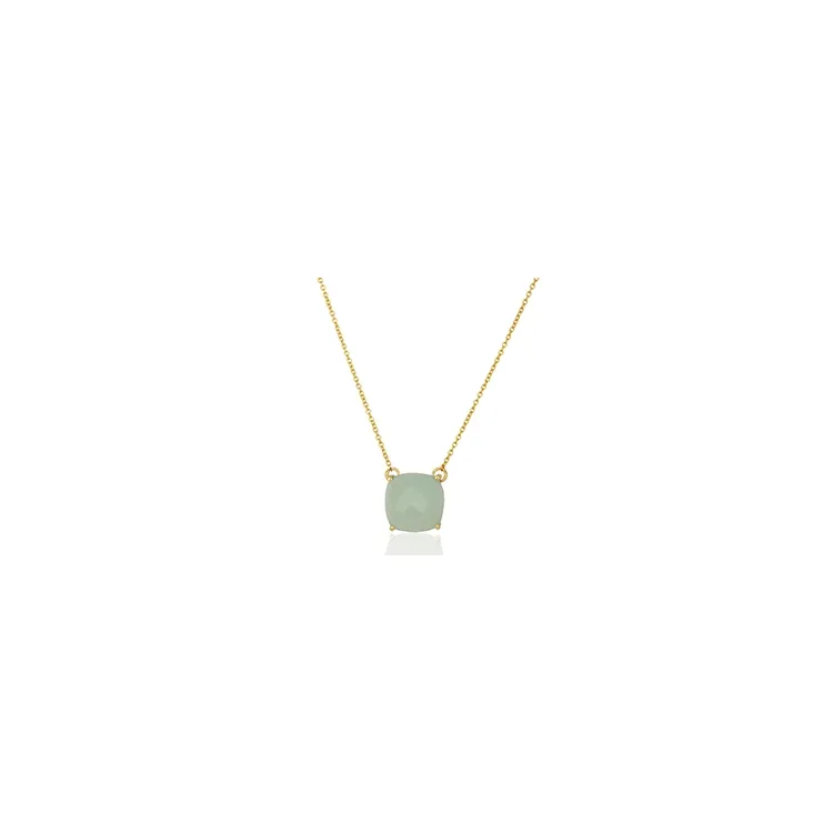 Vierkant ketting in verguld sterlingzilver met hanger in verguld sterlingzilver