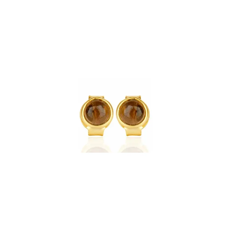 5 mm topaas oorsteker in verguld sterlingzilver