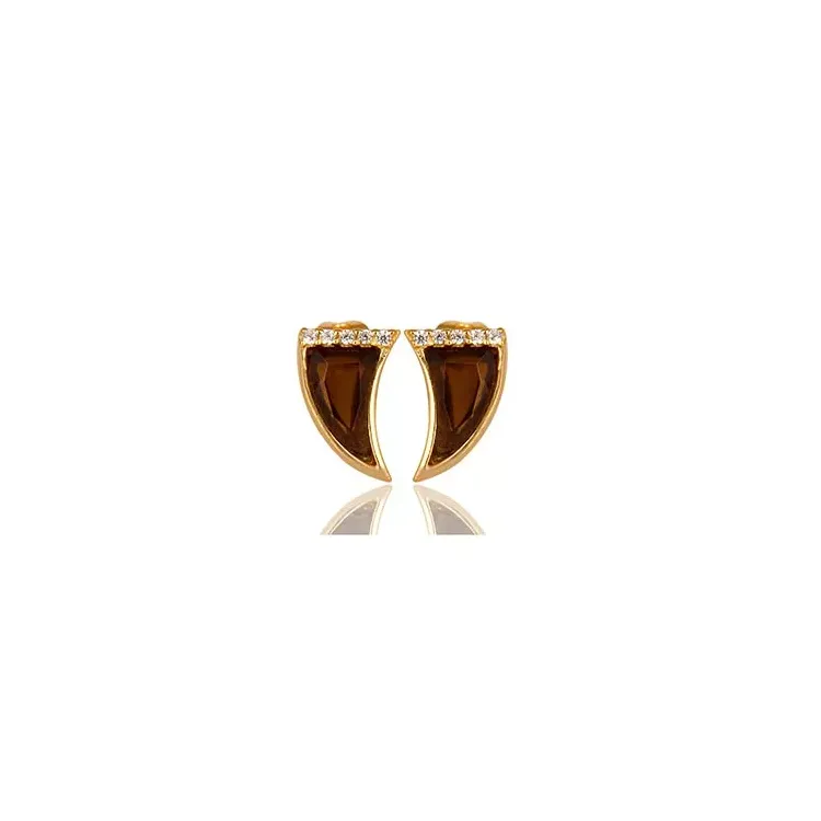 horn topaas oorbellen in verguld sterlingzilver