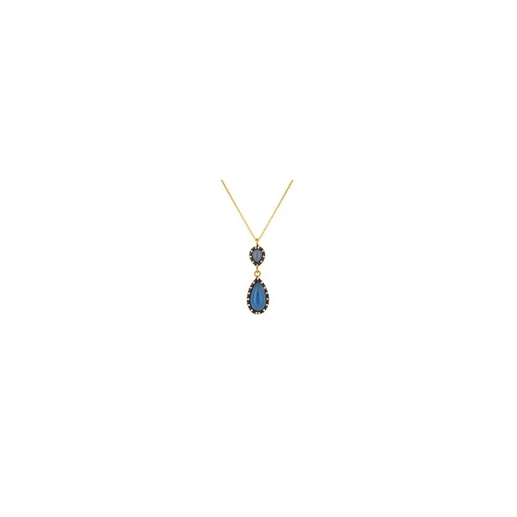 caledoniet ketting in verguld sterlingzilver met hanger in verguld sterlingzilver