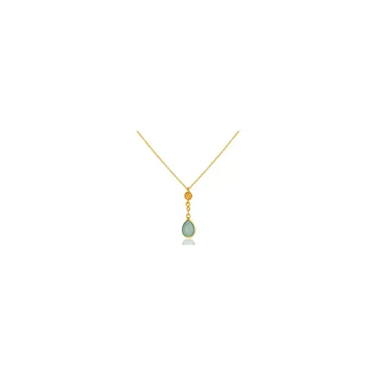 caledoniet ketting in verguld sterlingzilver met hanger in verguld sterlingzilver