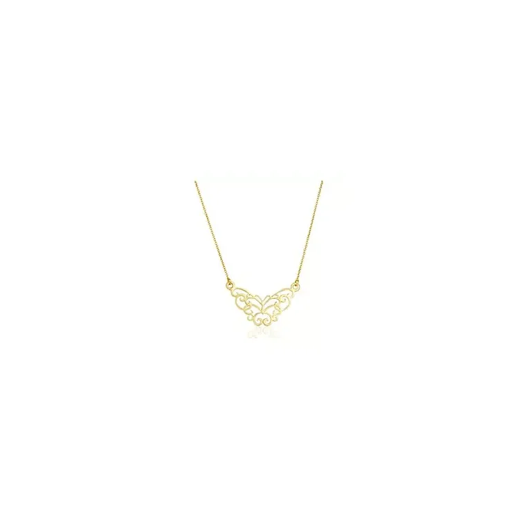 vlinder ketting in verguld sterlingzilver met hanger in verguld sterlingzilver
