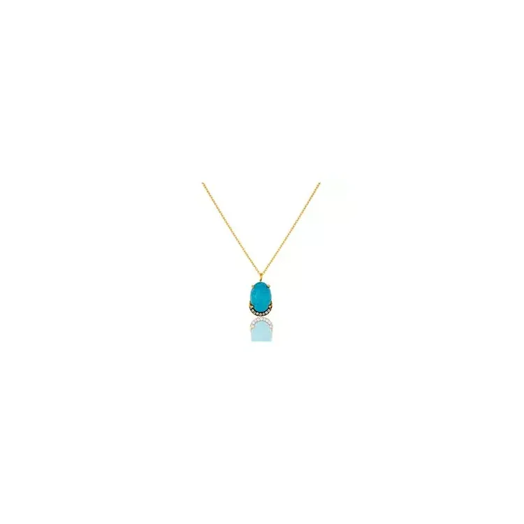 Ovale ketting in verguld sterlingzilver met hanger in verguld sterlingzilver