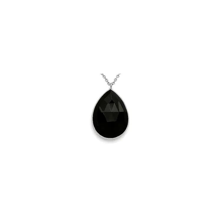 groot druppel hanger met ketting in zilver met hanger in zilver
