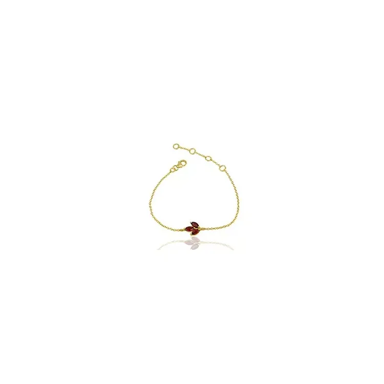 blad armband in verguld sterlingzilver met hanger in verguld sterlingzilver