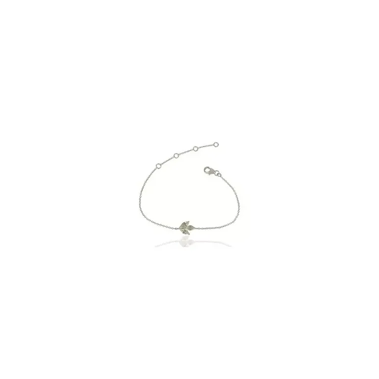 Blad kwarts armband in zilver met hanger in zilver