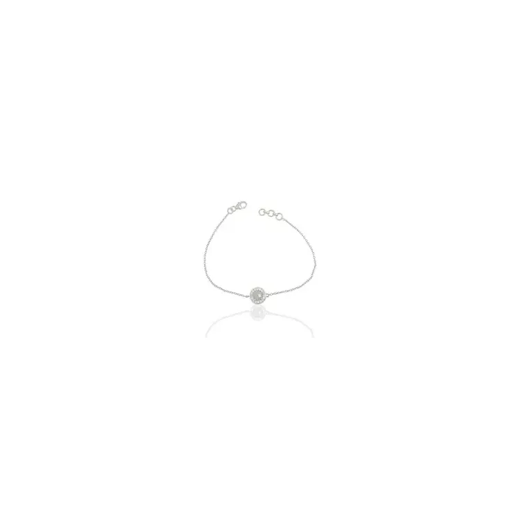 Rond armband in zilver met hanger in zilver