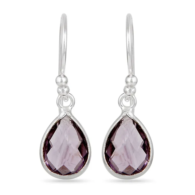 druppel oorbellen in zilver - Loom Stones