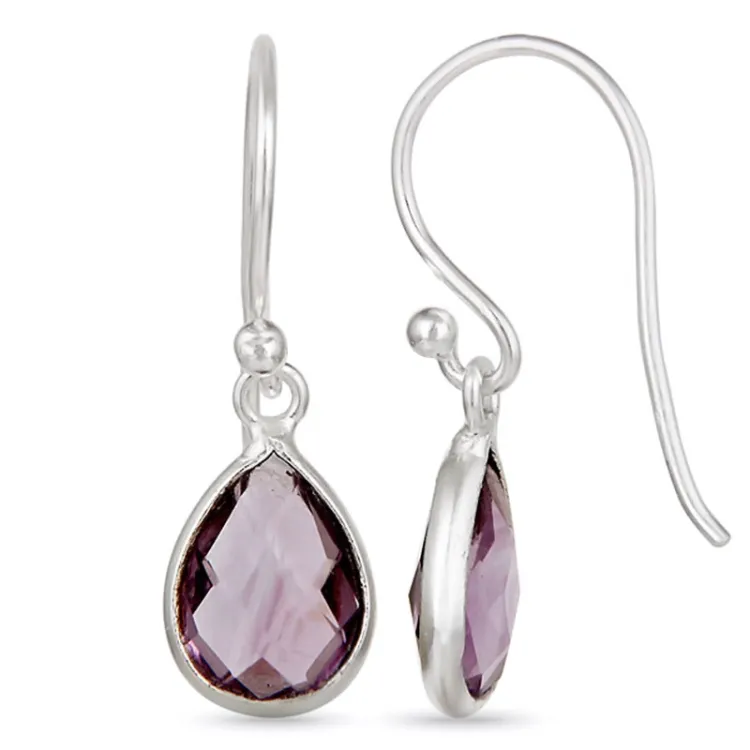 druppel oorbellen in zilver - Loom Stones