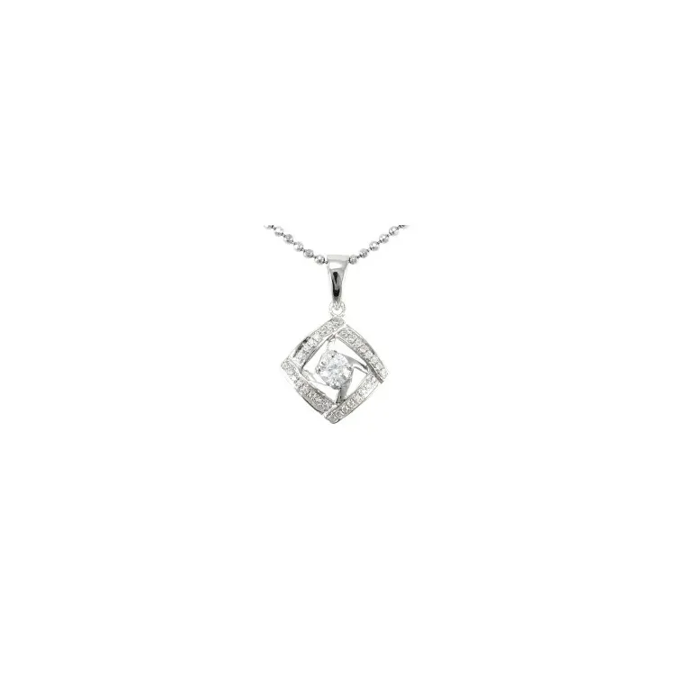 Vierkant zirkoon hanger in zilver
