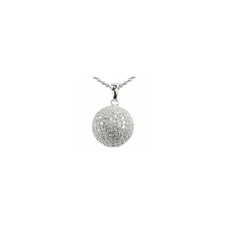 rond zirkoon hanger in zilver