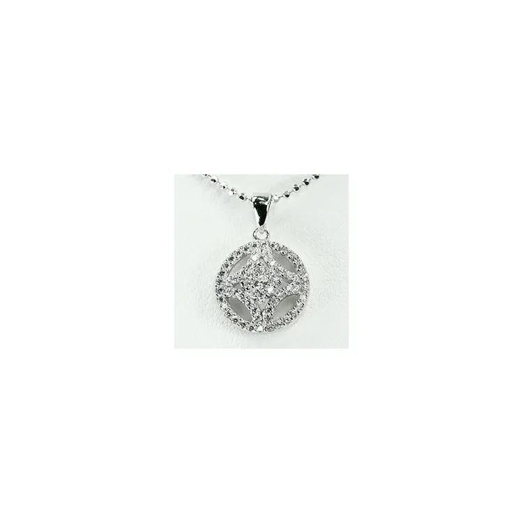 Rond zirkoon hanger in zilver