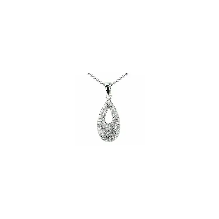 Druppel zirkoon hanger in zilver