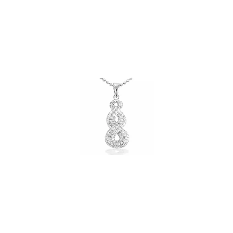 Zirkoon hanger in zilver