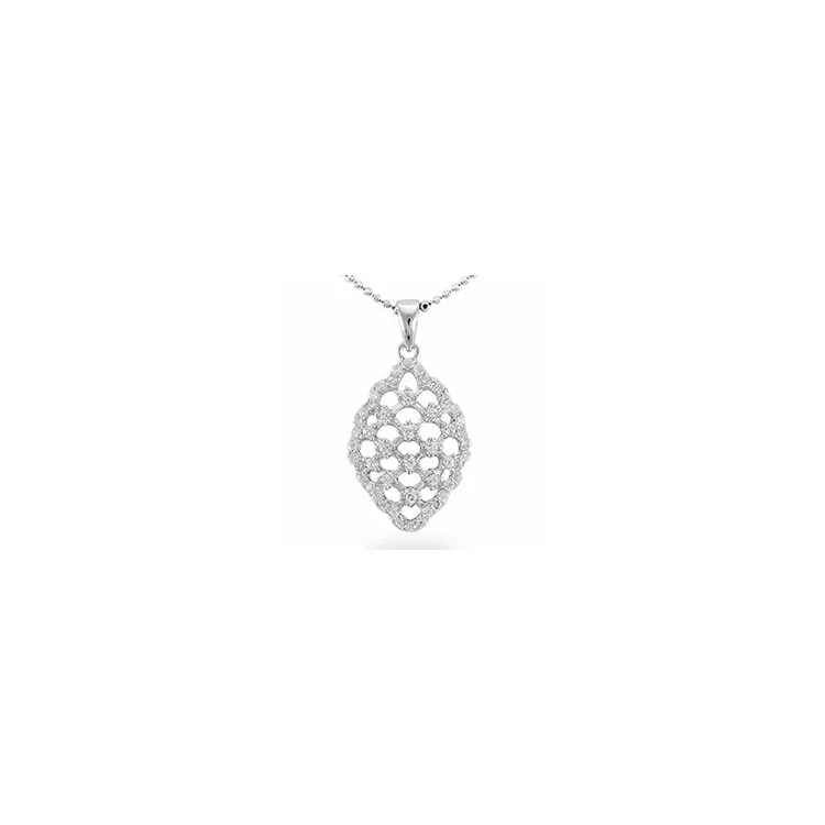 Witte zirkoon hanger in zilver