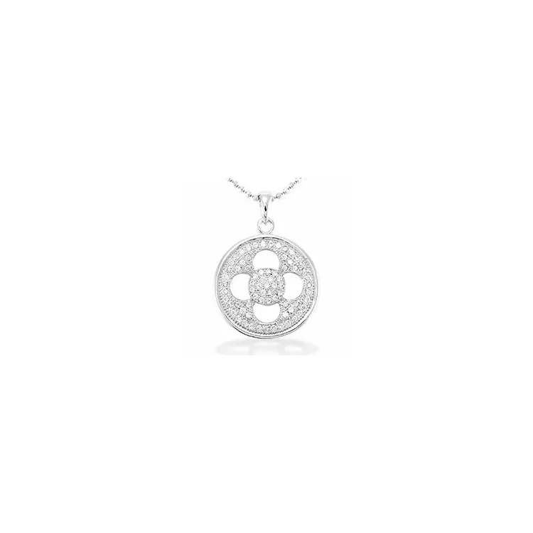 rond zirkoon hanger in zilver