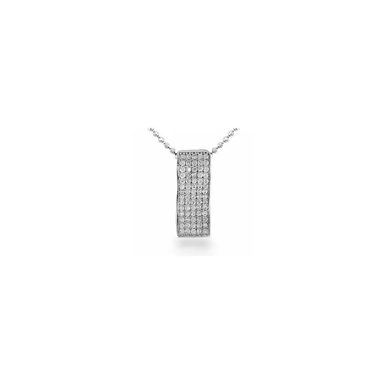 Vierkant witte zirkoon hanger in zilver