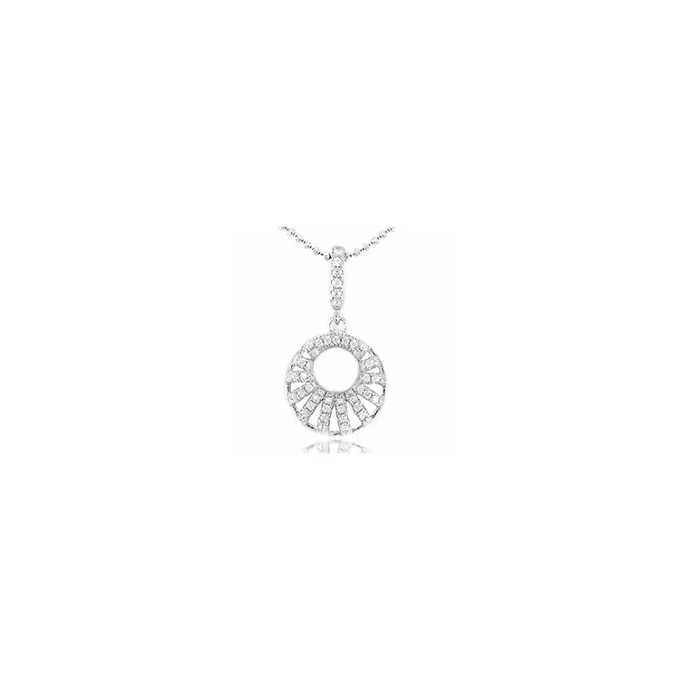 Rond zirkoon hanger in zilver