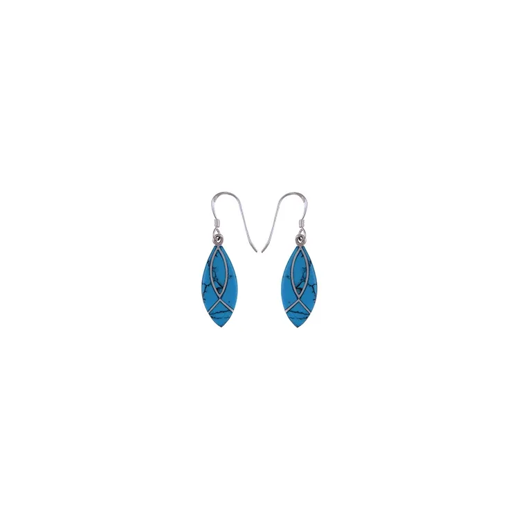 Blauwe oorbellen in zilver