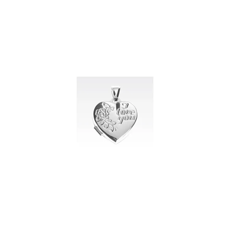 18 mm hart medaillon in zilver