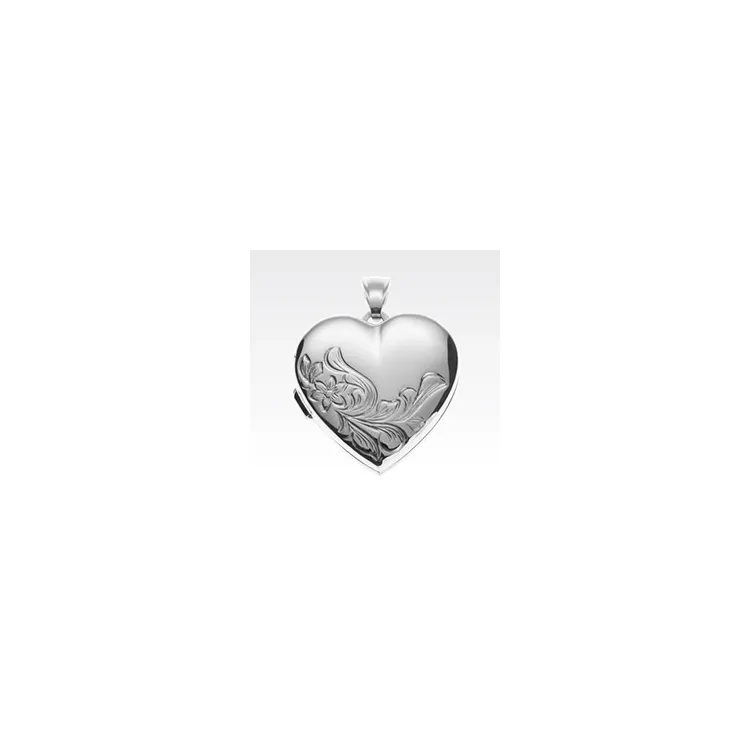 24 mm hart medaillon in zilver