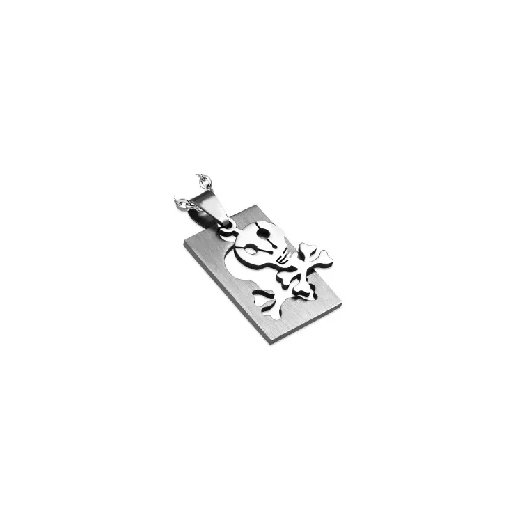 Klein doodshoofd hanger in staal