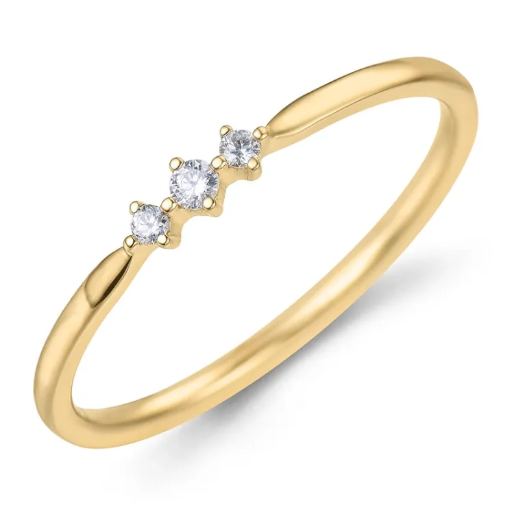 diamant ring in 9 karaat goud 0,05 ct - Simple Diamonds