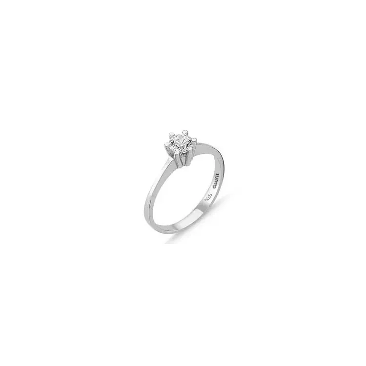 zirkoon solitaire ring in zilver