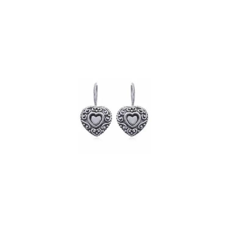 hart oorbellen in zilver