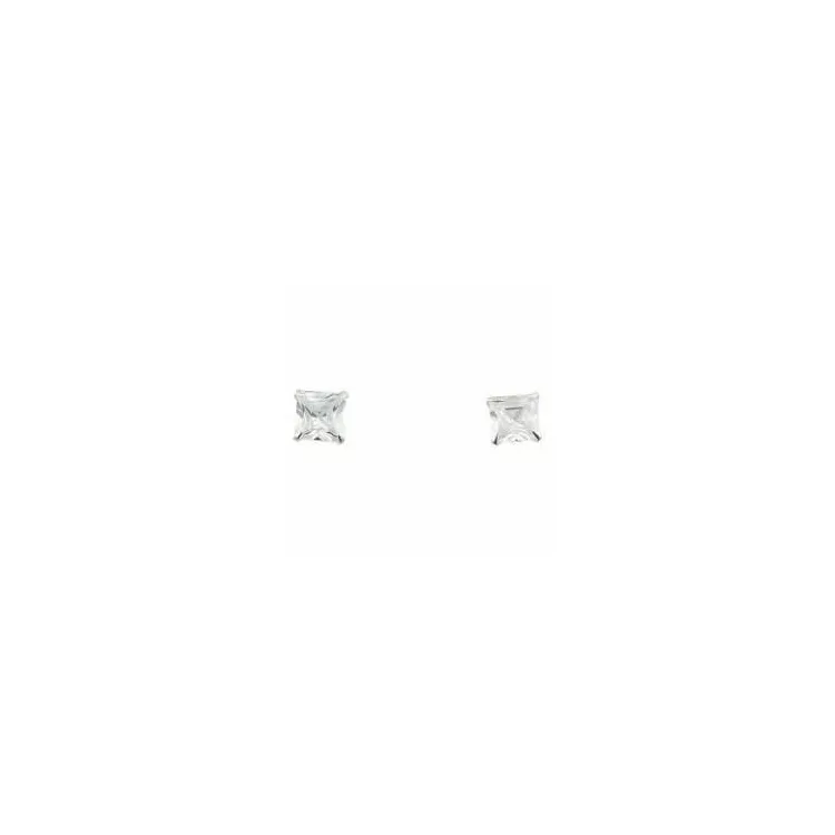 Vierkant 5 x 5 mm oorsteker in zilver