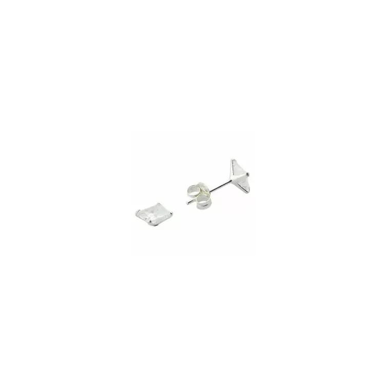 Vierkant 5 x 5 mm oorsteker in zilver