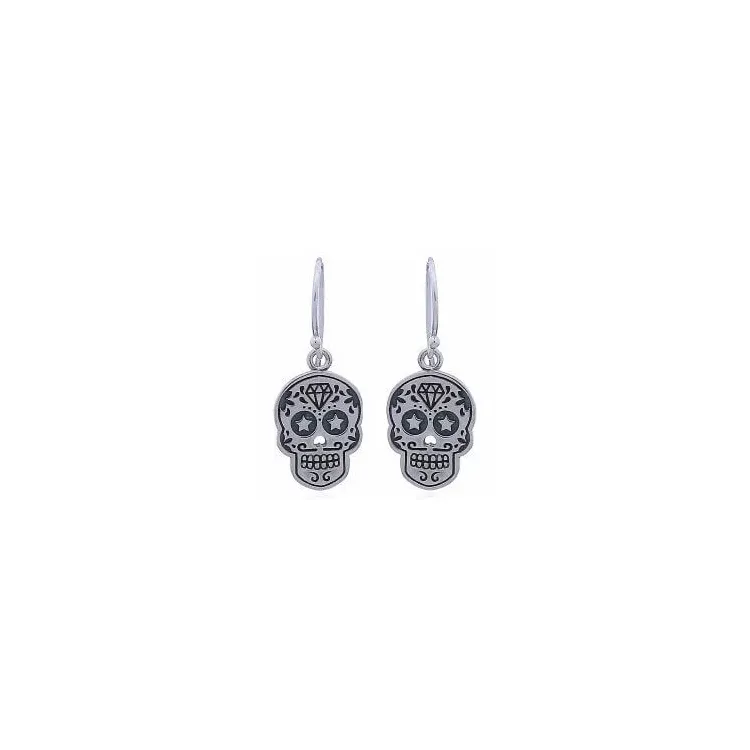 doodshoofd oorbellen in zilver