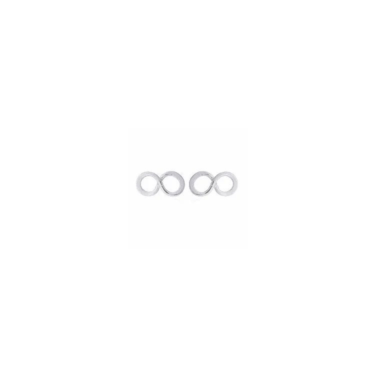 Klein infinity oorsteker in zilver